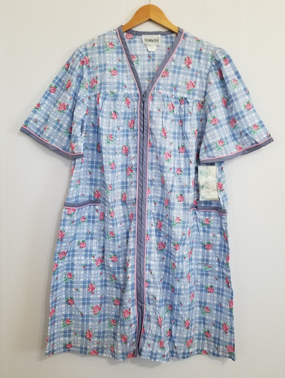 Vintage NWT Crowntuft Cottagecore Blue Night Pajama Dress Size 1X